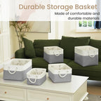 Large Storage Baskets- 16x12x12 inch Storage Bins for Shelves and Closet Organizing, Foldable Fabric Bin for Home Organizatio