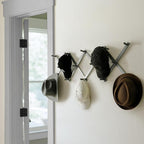 SKOLOO Hat Rack for Wall with 14 Hooks, Solid Wooden, Modern, Expandable Coat Rack Wall Mount for Coats, Hats, Bags, Baseball