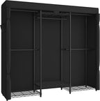 SONGMICS Heavy-Duty Clothes Rack, Garment Rack, Portable Closet, 68.7-Inch Wide Clothing Rack with Adjustable Mesh Shelves an