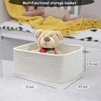 COMFY-HOMI 13" x 8.5" x 5.1" Storage Baskets for Organizing | Cotton Rope Woven Basket | Toy Storage Bin Box | Basket for She