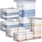 8 Pack Vacuum Storage Bags, Cube Combo (3 Jumbo+5 Medium), Vacuum Seal Bags for Clothing, Bedding, Blanket, Space Saving Clos
