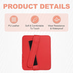 HARFINGTON 2Pcs Car Sun Visor Organizer 6.02" x 4.76" Leather Multi-Pocket Visor Card Sleeve Pocket Car Truck SUV Interior Storage Pouch for Driving License Credit Card Bill Sunglasses, Red