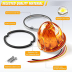 BJZ 4Pcs Amber Watermelon LED Strobe+Constant Marker Lights Dual Function Watermelon-shaped Side Marker Clearance Tail Top Cap Roof Lights for Trailer Truck Semi-trailer Heavy-duty Truck Bus Van