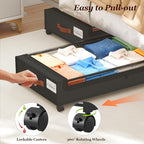 Yecaye 70L Under Bed Storage with Wheels, 3 Pack Larger Capacity Under Bed Storage Containers, Underbed Shoe Storage Organize