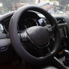 Leather Steering Wheel Cover Compatible with Volkswagen VW Tiguan Atlas ID.4 Taos Golf Passat Jetta Polo Beetle Touareg Cross