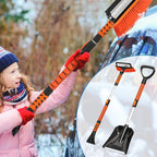 41.5" Extendable Ice Scraper and Brush for Car Windshield, 4 in 1 Snow Shovel Snow Brush Scraper Kit with Foam Grip and 180° Pivoting Brush Head, for Cars, Trucks, SUVs, Vehicle