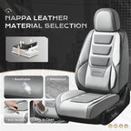 Coverado Car Seat Covers Full Set, Seat Covers for Cars, Front Seat Covers and Back Seat Cover Waterproof Leather Automotive 
