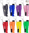 8 Pcs Car Window Breaker Tool Keychain,3 in 1 Glass Breaker and Seatbelt Cutter & Survival Whistle, Emergency Keychain Car Es