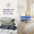 HOMZ 4-Pack Snaplock, Small Clear Plastic Storage Organizer Bins w/Lids, 12 Quart, Blue - Stackable Container Boxes for Bedro
