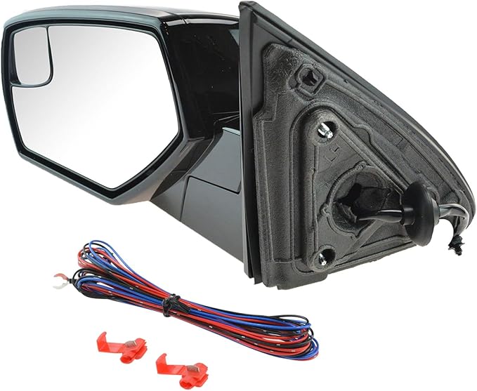 TRQ 2 Piece Driver and Passenger Side Mirror Assembly Set Electric Adjustment Heated Black Upgrade Compatible with 2015-2020 