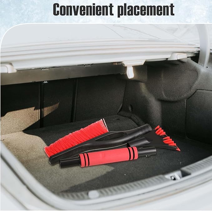 Baderke Snow Brush and Ice Scrapers for Car Windshield Detachable Window Snow Scrapers and Brush with Ergonomic Foam Grip Ice Removal Tool for Cars, Trucks, Suvs(Red)
