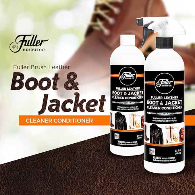 Fuller Brush Leather Boot and Jacket Cleaner Conditioner - Natural Oil Formula for Leather, Vinyl, Backpacks & Luggage - Remo