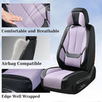 Coverado Universal Seat Covers Front, 2-Pack Universal Seat Covers for Cars, Waterproof Nappa Leather Car Seat Covers with He