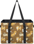 Reusable Grocery Bags Heavy Duty Shopping Bags Foldable Large Tote Bags with Long Handles & Hard Bottom
