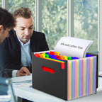 Expanding File Folders,25 Pockets Accordion File Organizer,Expandable Filing Folder with Handle,Portable File Box for Receipt