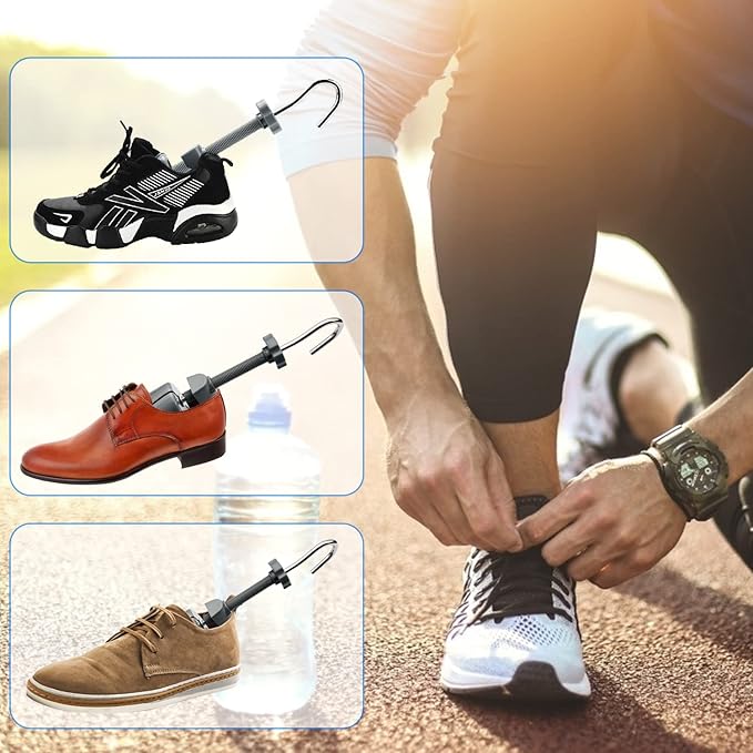 eachway Shoe Stretcher, Shoe Trees Adjustable Length & Width for Men (M for M's Us6.5-10; Wm's Us10-13.5) Grey