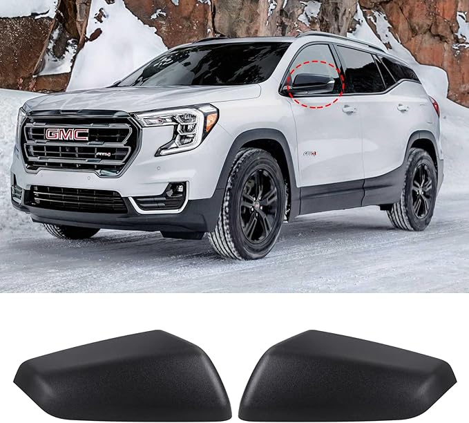 Left Driver Side & Right Passenger Side Exterior Mirror Cap Cover Rearview Mirror Cover Trim Fit for 2018-2023 Chevrolet Equinox/GMC Terrain Replaces 23406417 23406416 (Textured Black)