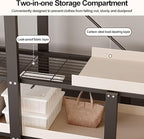 Portable Foldable Wardrobe Closet with Cover, Freestanding Metal Clothes Rack, Space-Saving Garment Organizer for Hanging Clo