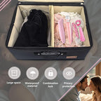 Locking Adult Game Toy Storage Organizer Lock Box Toy Storage Bins Game Toys Storage Bags with 2 Drawstring Bags, Large capac