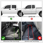 LASFIT Floor Mats for Ram 1500 Crew Cab 2019-2024 Without Rear Under-Seat Factory Storage 4 Full Size Doors Bucket Seat (NOT for Classic Model), All Weather TPE Custom Fit 1st & 2nd Row, Black