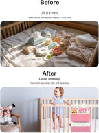 Hanging Diaper Organizer for Bassinet/Crib/Playpen/Playard – Hold 80+ Diapers - Changing Table Diaper Holder Attachment Acces