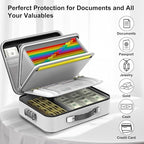 COLCASE Fireproof Document Box, Hard Case Fireproof File Organizer with Lock Hard-Shell Design Fireproof Water Resistant Safe
