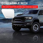 Passenger Side Mirror Glass Compatible with Ford F150 2022 2023 Mirror - With Rear Holder，Blind Spot Detection, Power Heated