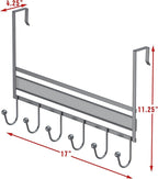 Deco Brothers Over The Door Hook Organizer with 6 Hooks, Silver