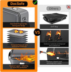 DocSafe Fireproof Document Box with Lock＆Shoulder Strap,Hard Case File Organizer with Accordion File Folder,Multi-Layer Porta