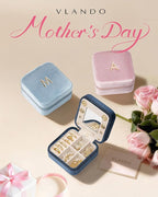VLANDO Mothers Day Gifts for Women, L Initial Travel Jewelry Case, Small Jewelry Travel Case, Personalized Travel Mini Jewelr