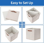 Temary Cube Storage Bins 12 Inch Storage Cubes 4PCs Fabric Organizer Bins Boxes with Handles, Sturdy Collapsible Closet Stora