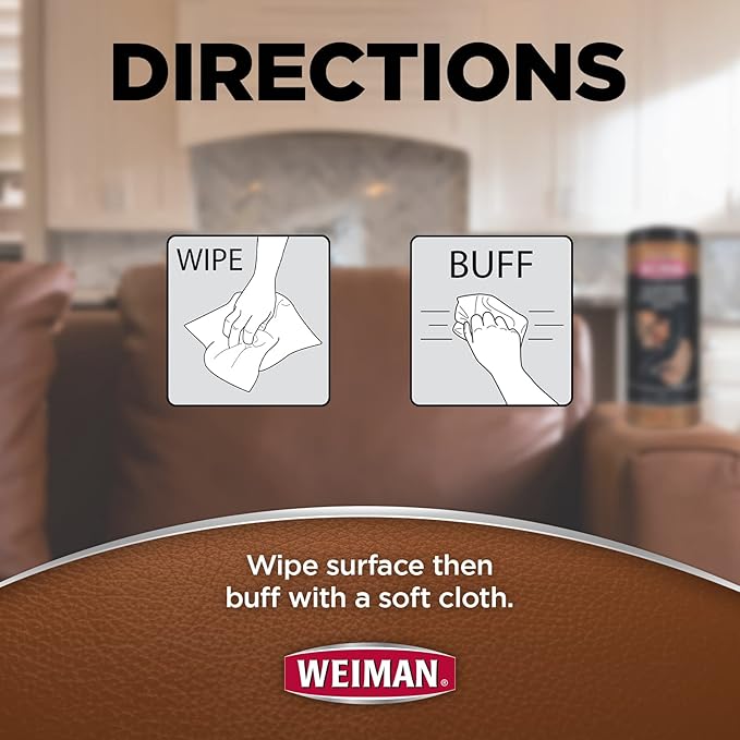 Weiman Leather Cleaner & Conditioner - Cleans, Restores & Protects Leather, UV Protection Prevent Cracking & Fading, For Car 