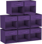 DIMJ Storage Cubes, Cube Storage Bin, 8 Pack Foldable Baskets with Window, Closet Storage Bins with Handle, 11x 11 inch Stora