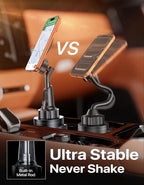 Miracase for MagSafe Car Mount, [Strong Magnetic] 2026 Hands Free Phone Holders for Your Car, Universal Cup Holder Phone Holder for iPhone 17 16 15 14 13 12 Pro Max, Samsung & More Smartphones