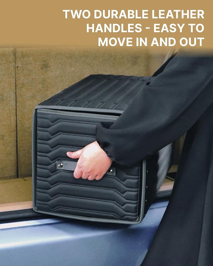 Owleys Car Trunk Organizer For Shoes - Storage Crate For SUV, Sedan Or Truck - Foldable Cargo Bin For Travel Gear & Sports