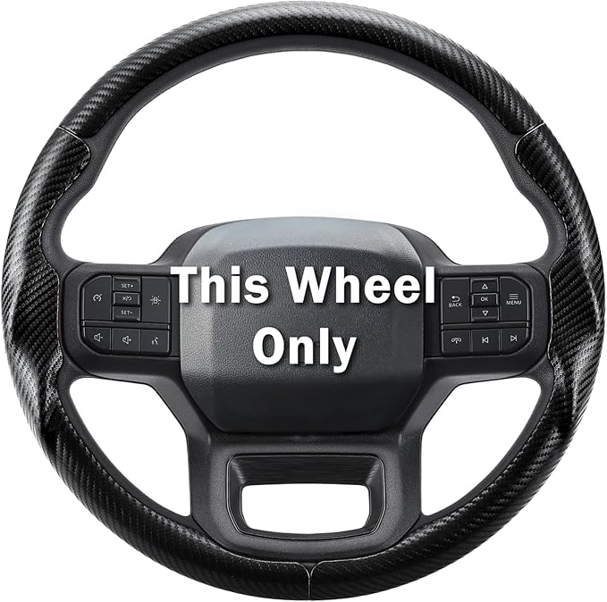 Steering Wheel Cover for Ford F150 2021-2025/ F-150 Lightning 2022-2025/ F250 F350 F450 F550 2023-2025/ Ford Expedition 2022-2024 Car Steering Wheel Cover Protector Accessories for Ford (Matte Black)