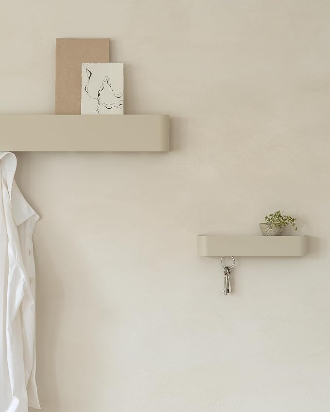 Kazai.® Coat Rack Wall Mount with Shelf 'Tone' | Modern Design Coat Hanger with Hidden Hooks and Storage | Hat Rack with Shel