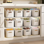 8 Pack White Storage Bins with Lids for Shelves, White Storage Containers with Lids for Organizing, Storage Box with Handle, 