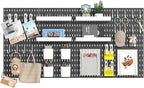 8-Pack 22"x44" Plastic Pegboard Panels Durable Modular Organizer Boards for Wall Storage, Garage, Workshop & Craft Room – Lig