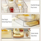Clear Makeup Organizer for Vanity, Large Desk Organizer with Stackable Drawer for Cosmetics, Skincare, Lipsticks, Palette, Na