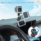 Car Center Console Dashboard Storage Organizer Tray with Dash Cam Mount Holder Compatible with Toyota Tundra/Sequoia 2022-2026, Car Cameras Bracket for Go pro/Action Camera Video Record Accessories