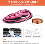 THINKWORK Car Emergency Kit for Teen Girl and Lady's Gifts, Pink Emergency Roadside Assistance kit with 10FT Jumper, First Ai