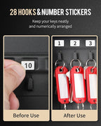Uniclife 28 Position Key Cabinet with Combination Lock Resettable Black Digital Security Storage Box Steel Key Organizer with