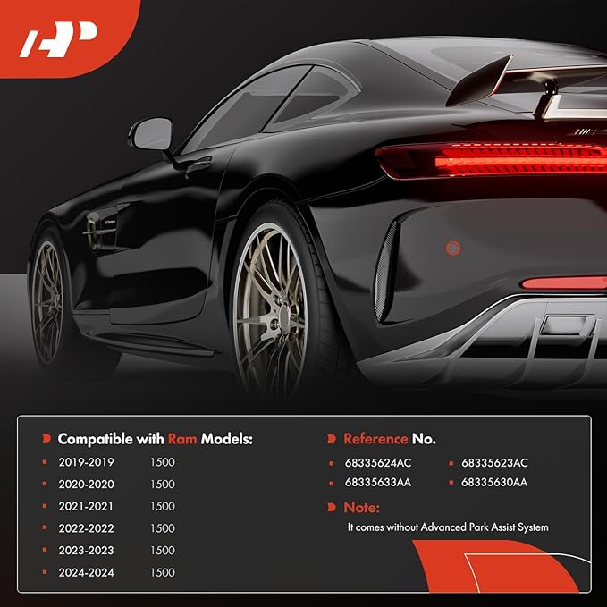 A-Premium 4-PC Front Inner and Outer Parking Assist Sensor Retainer Bezels Compatible with Ram Models - 1500 2019-2024