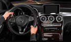Leather Steering Wheel Cover Women for Toyota Acura Audi BMW Buick Cadillac Chevrolet Chrysler Dodge Ford GMC Honda Jaguar Jeep Kia Mazda Mercedes-Benz Nissan Subaru MINI Cooper (Black, 15 inch)
