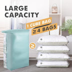 TAILI 6 Pack Vacuum Storage Bags, Jumbo Cube (31x40x15 Inch), Large Vacuum Seal Bags for Clothing, Comforters, Blankets, Bedd