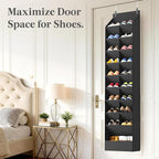 Lifewit 10 Tier Over the Door Shoe Organizer with 19 Large Deep Pockets, Fabric Hanging Shoes Shelf for Closet, Dorm Storage,