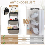 Hanging Storage Baskets, Over the Door Basket, Cotton Wall Baskets Storage, Hanging Door Basket with 4 Hooks