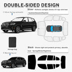 KMF 10pcs Thicken Sun Shades for BMW X3 Accessories 2018-2024, Full Car Window Covers Sunshade for Windshield Side Rear, UV Block Visor Protecting Privacy Blackout for Car Camping