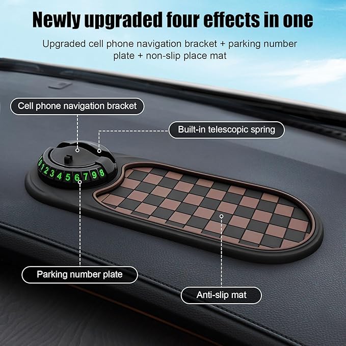 Non-Slip Car Dashboard Mat – Universal Silicone Phone Holder for iPhone & Android | Anti-Skid Sunglasses, Keys, Gadgets Organ